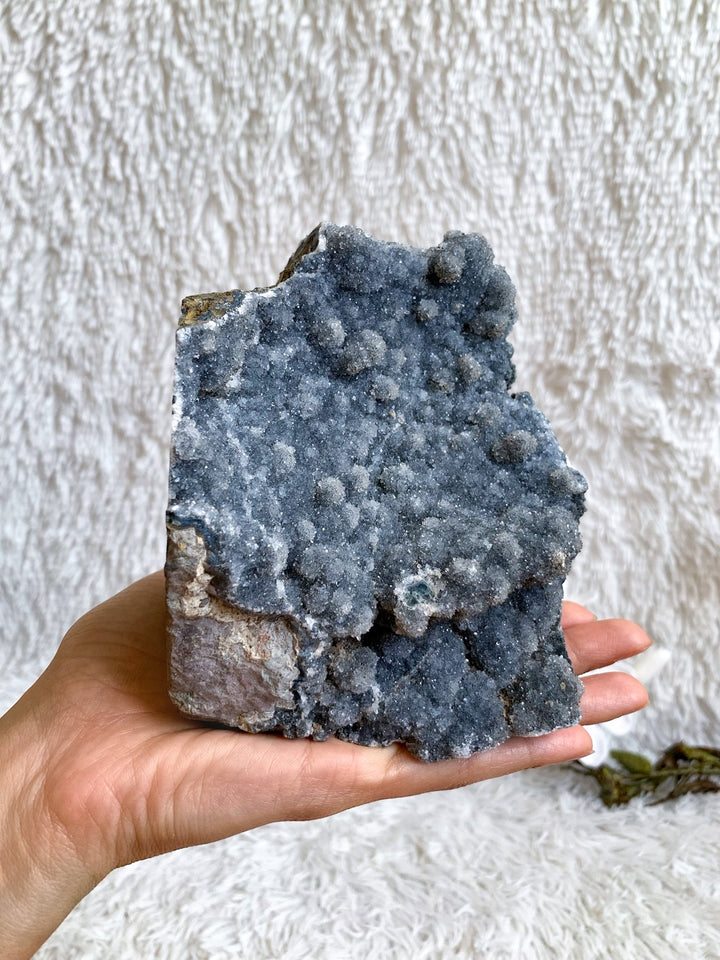 Seltene Amethyst Geode grau/blau Unikat 1,1Kg - SoulGlow - Amethyst, Amethyst Druse, Aura