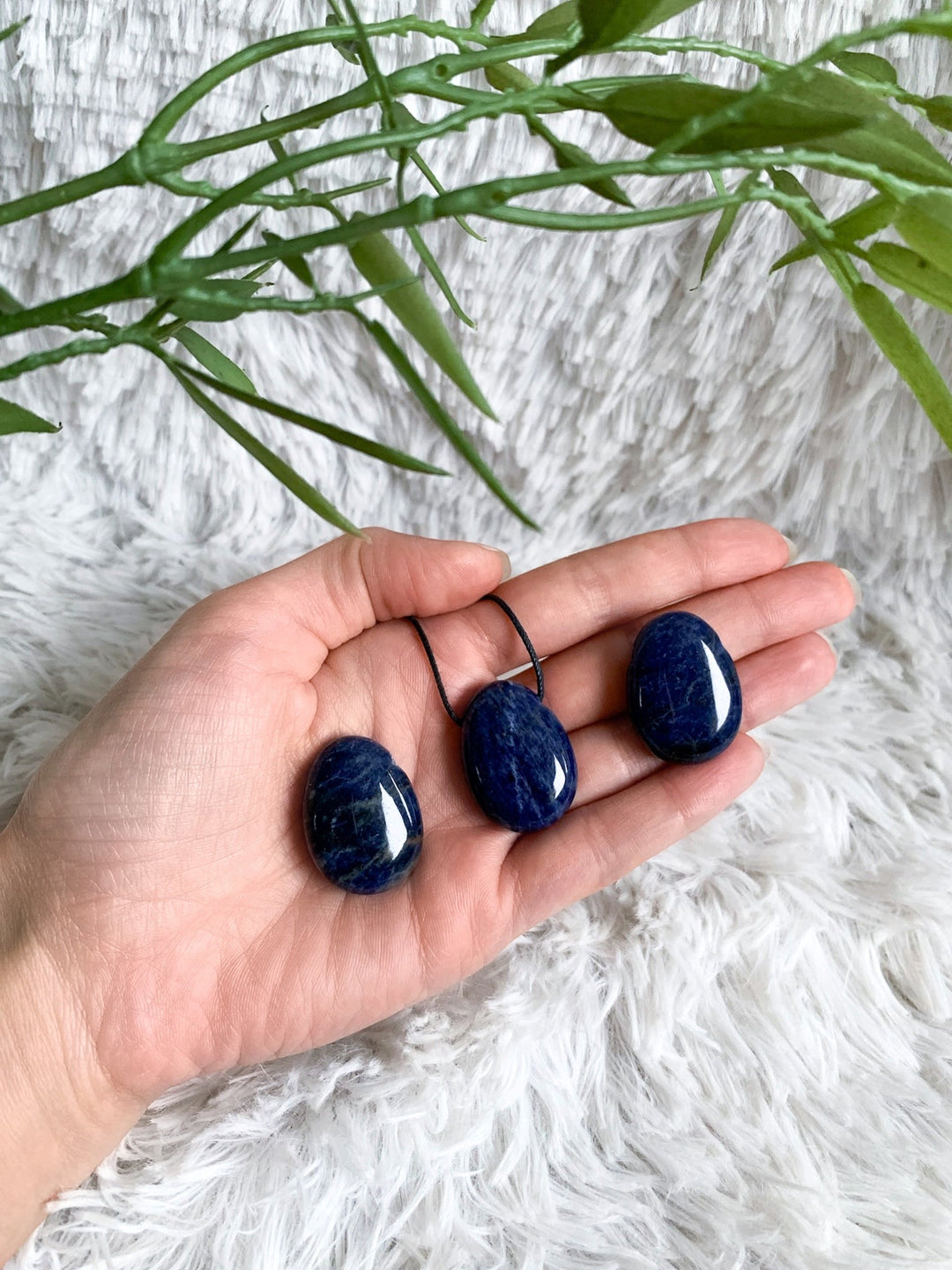 Sodalith Anhänger oval - SoulGlow - Anhänger, balance, blau