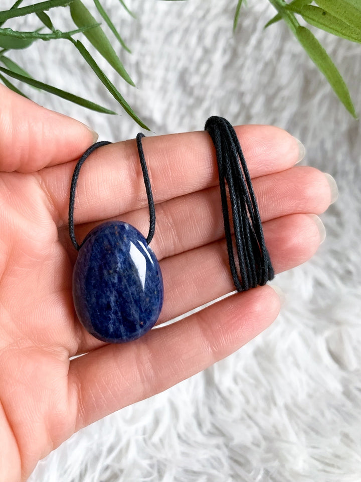 Sodalith Anhänger oval - SoulGlow - Anhänger, balance, blau