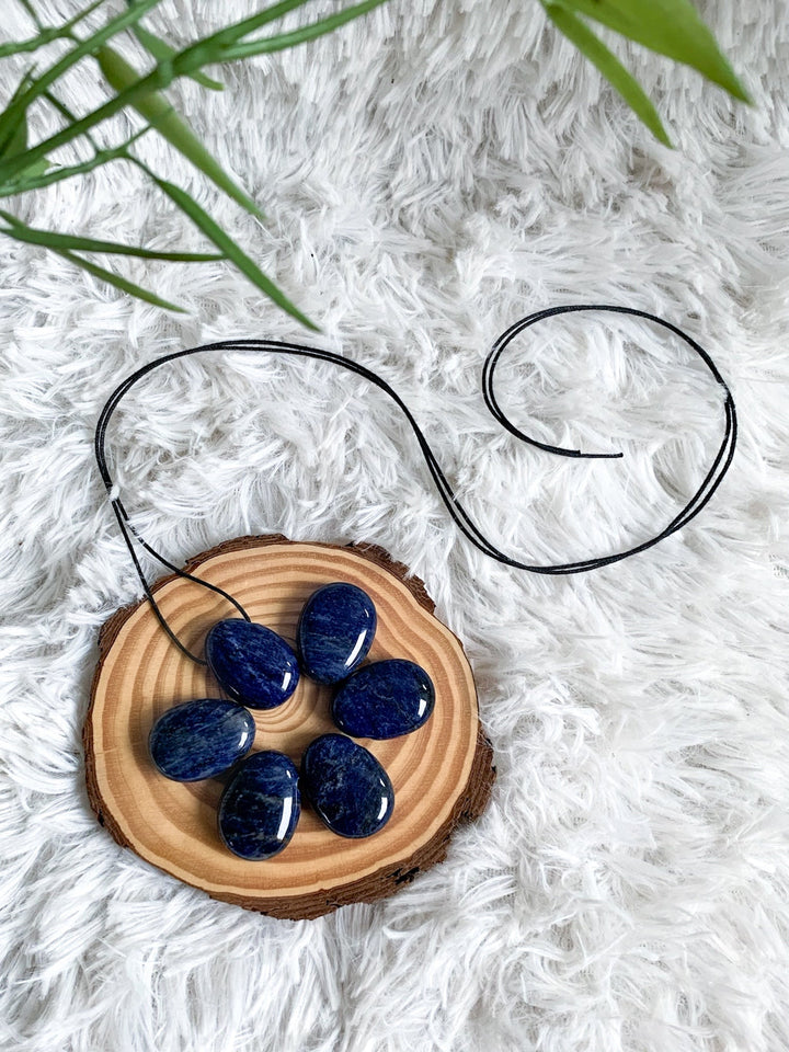 Sodalith Anhänger oval - SoulGlow - Anhänger, balance, blau