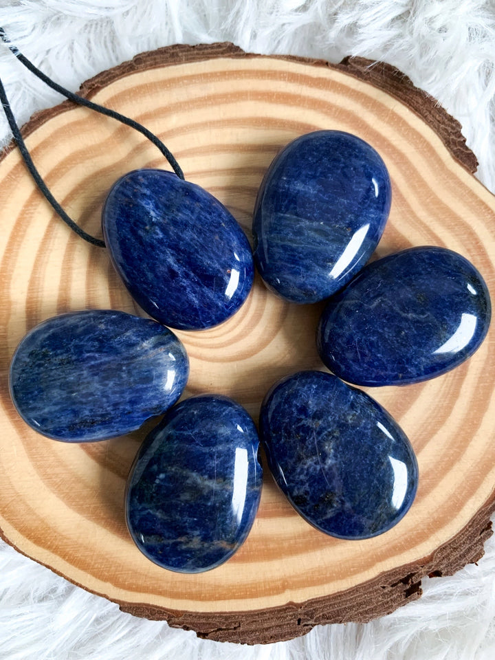 Sodalith Anhänger oval - SoulGlow - Anhänger, balance, blau