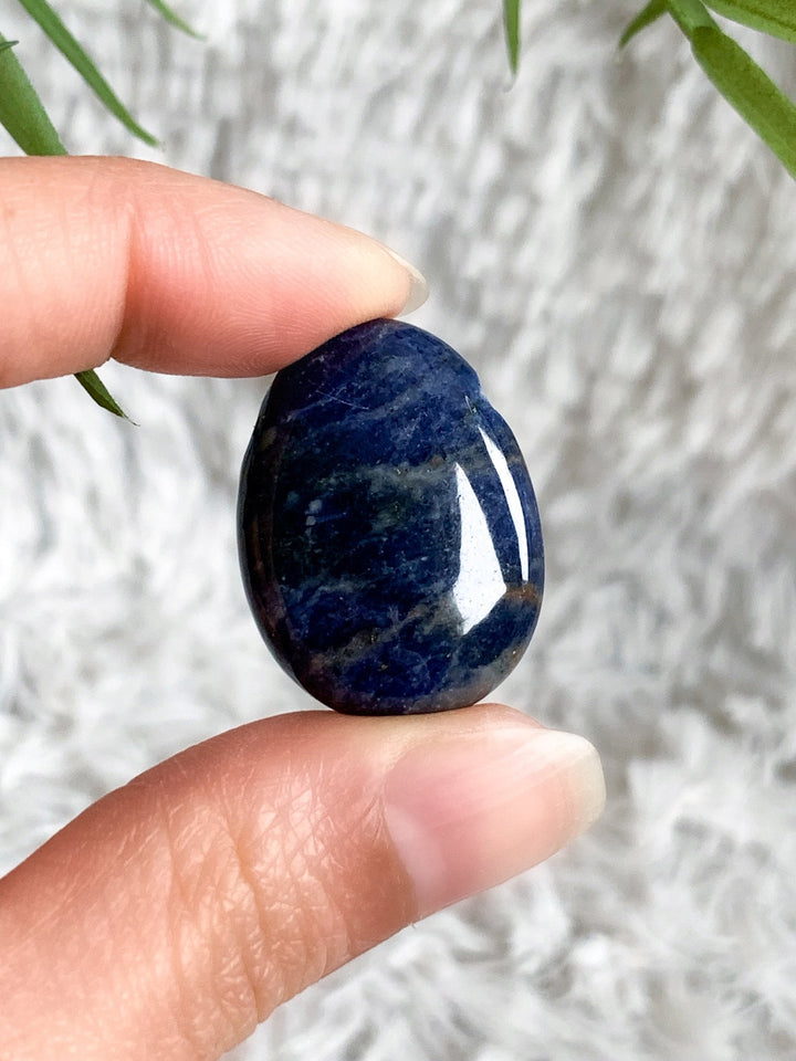 Sodalith Anhänger oval - SoulGlow - Anhänger, balance, blau