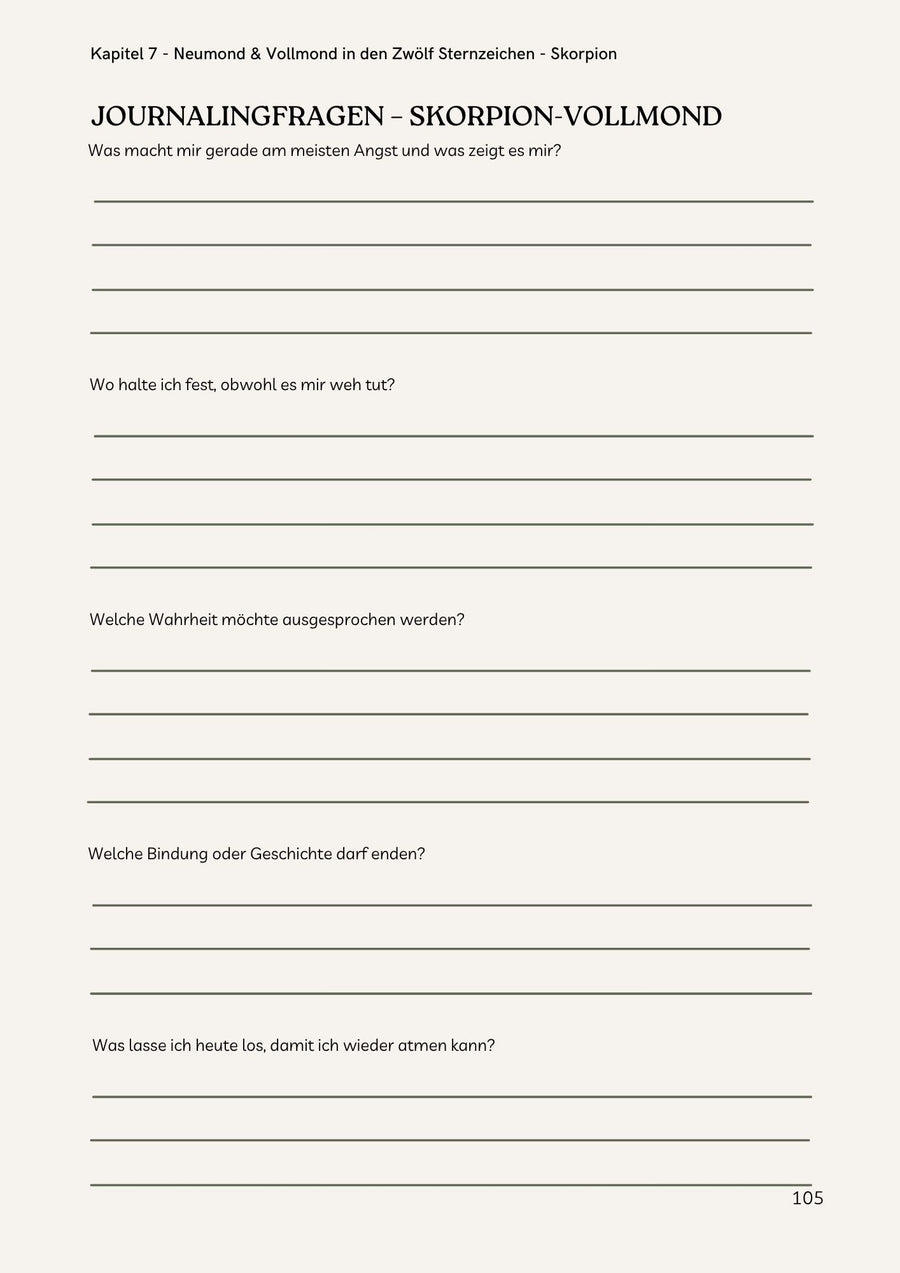 Mond-Kompass E-Book – Journaling-Seiten und Affirmationen