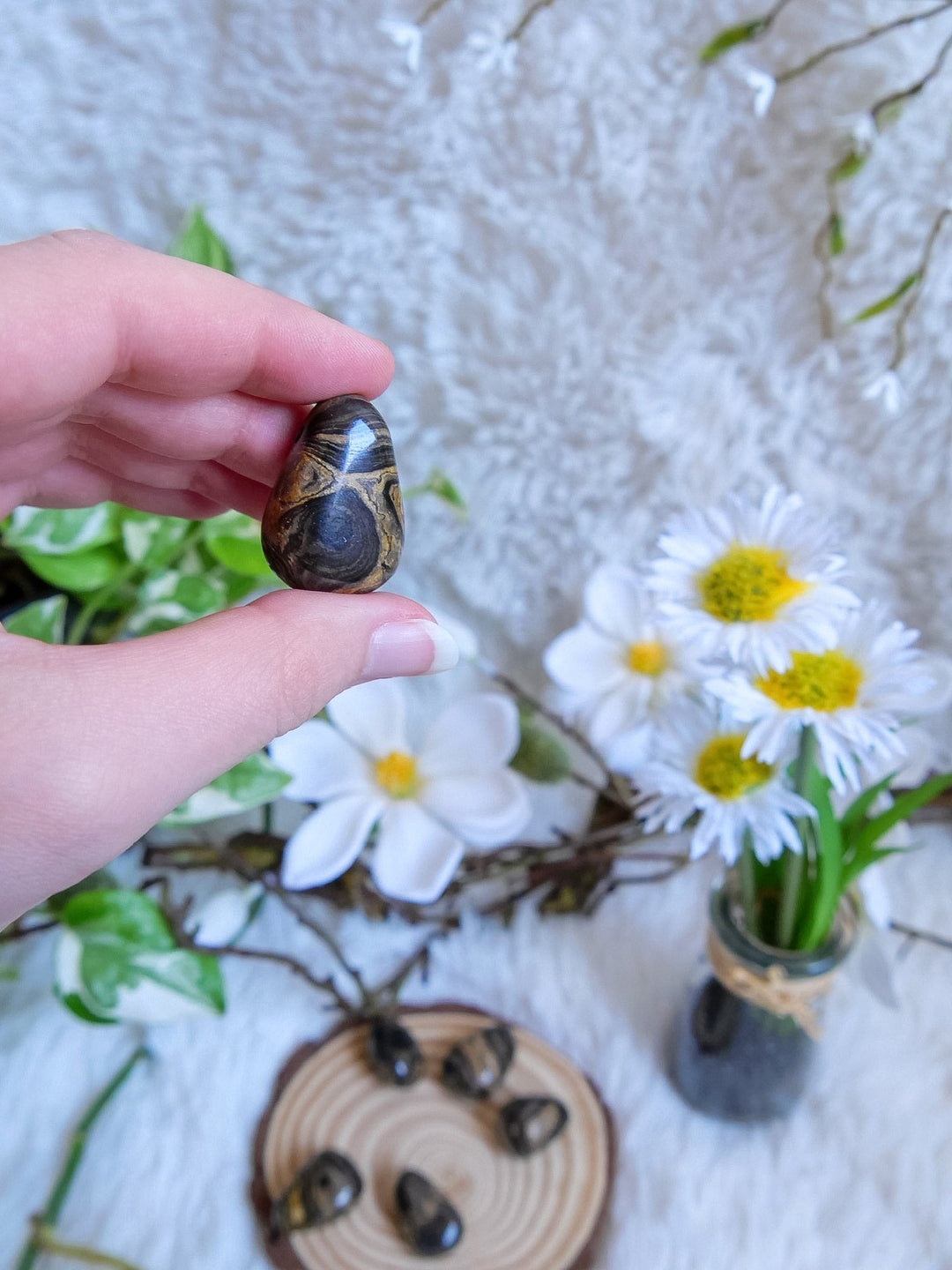 Stromatolith Anhänger - SoulGlow - Anhänger, braun, Gebohrter Anhänger