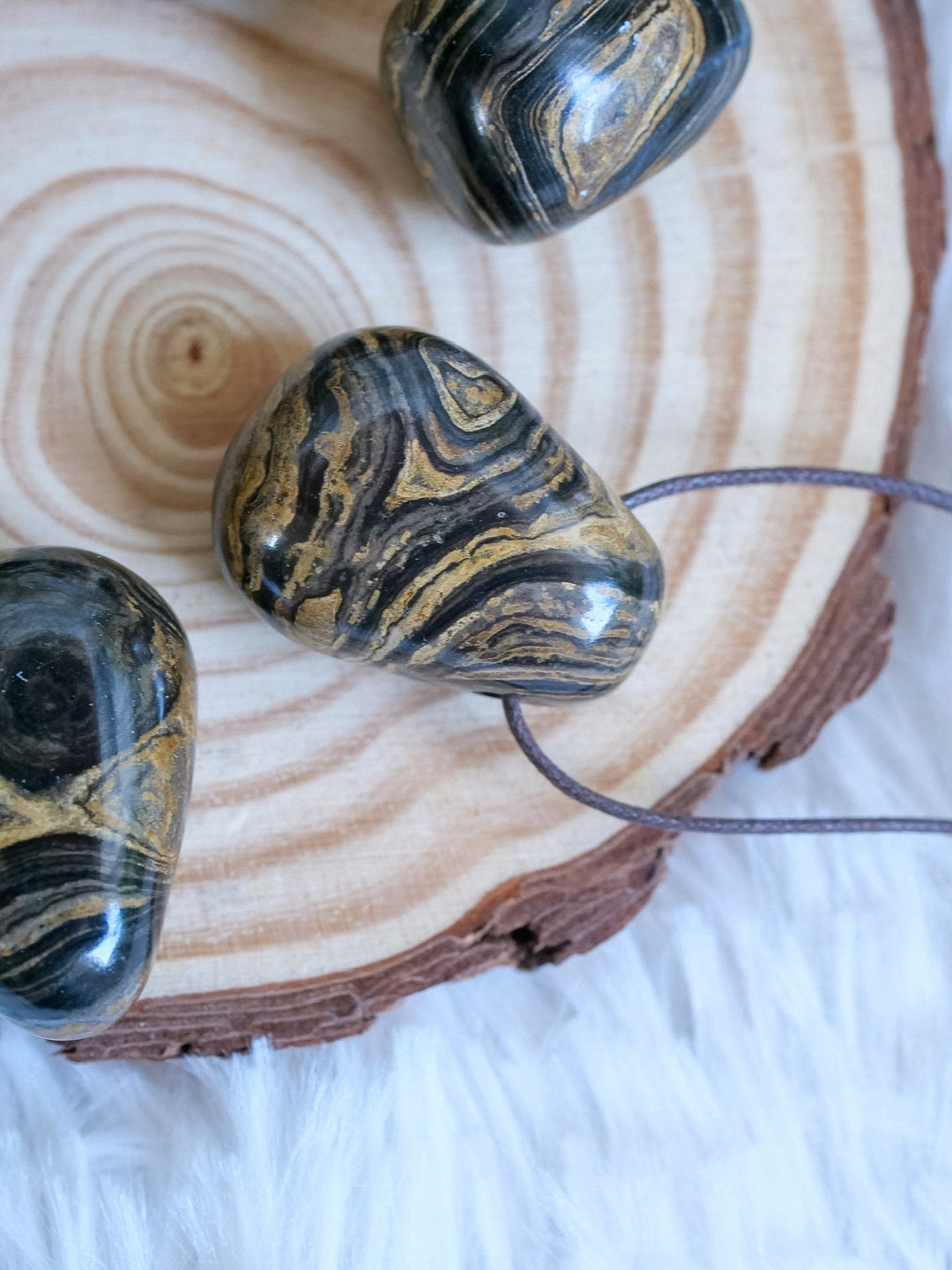 Stromatolith Anhänger - SoulGlow - Anhänger, braun, Gebohrter Anhänger