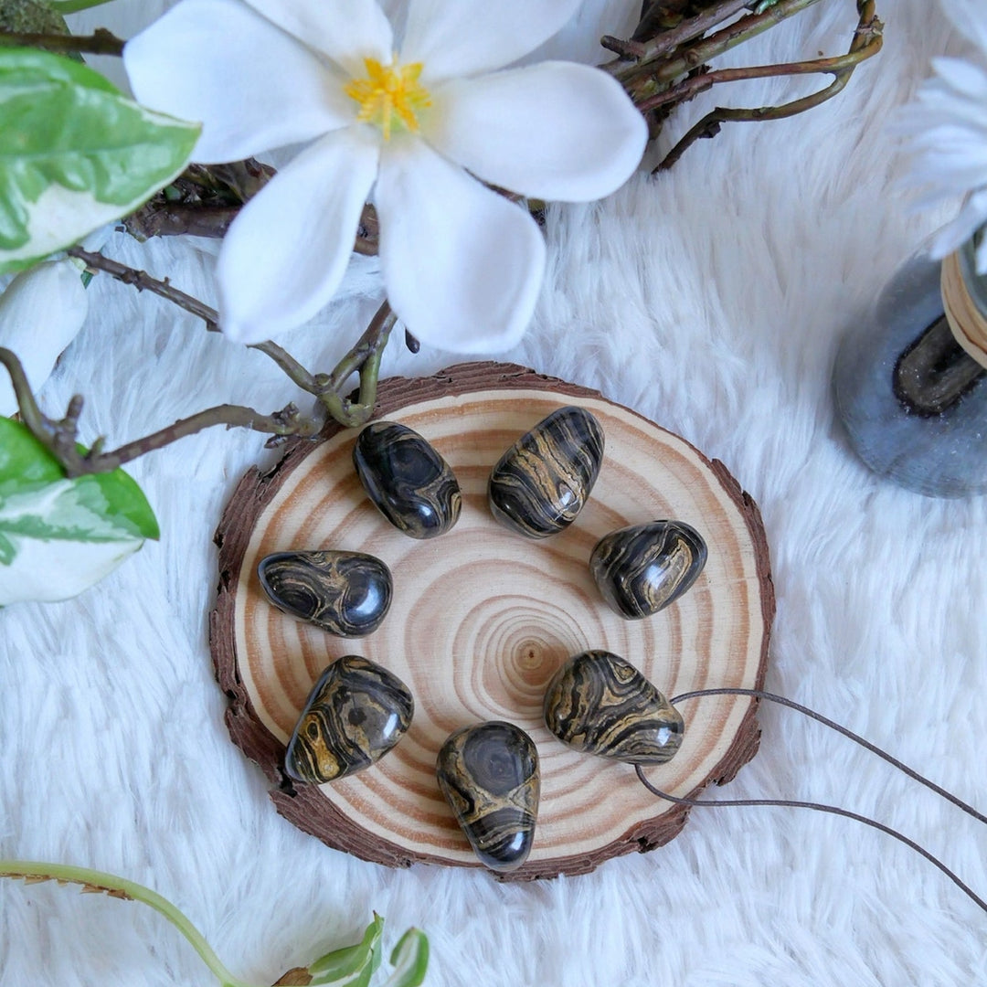 Stromatolith Anhänger - SoulGlow - Anhänger, braun, Gebohrter Anhänger