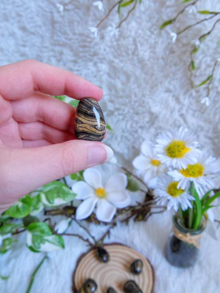 Stromatolith Anhänger - SoulGlow - Anhänger, braun, Gebohrter Anhänger