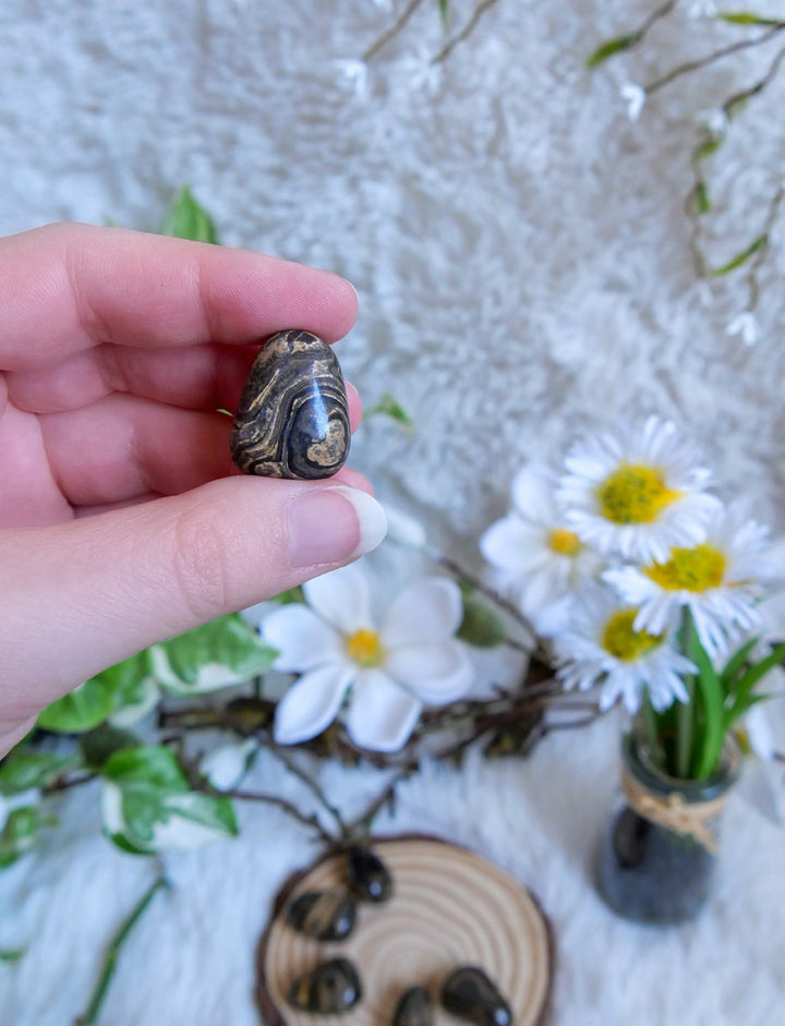 Stromatolith Anhänger - SoulGlow - Anhänger, braun, Gebohrter Anhänger