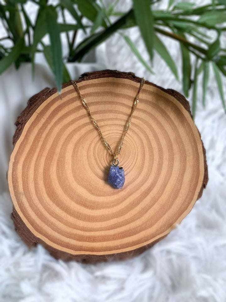 Tansanit Kette Unikat - Goldfarbe - SoulGlow - blau, Gold, not - on - sale