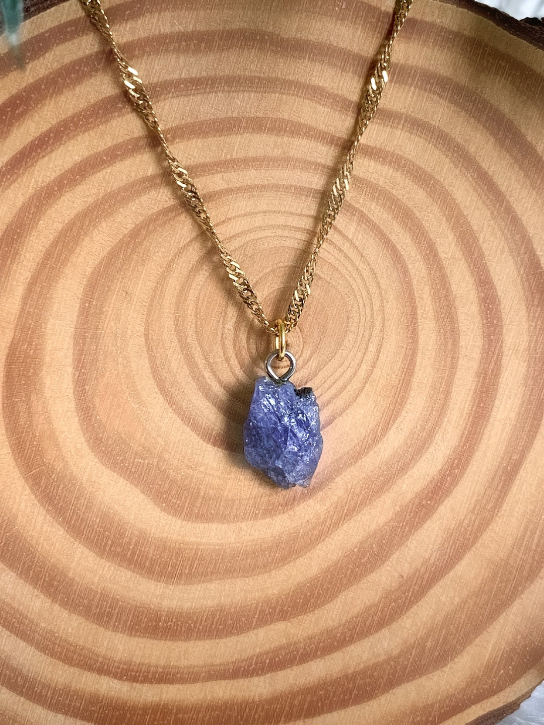 Tansanit Kette Unikat - Goldfarbe - SoulGlow - blau, Gold, not - on - sale
