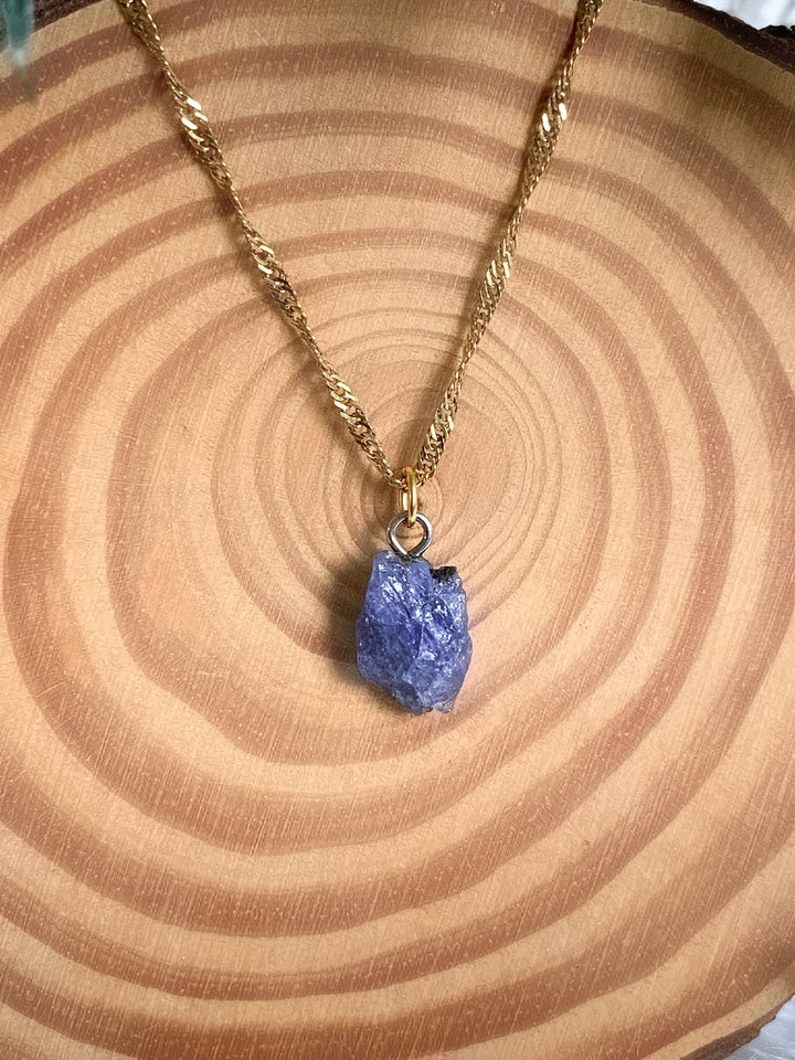 Tansanit Kette Unikat - Goldfarbe - SoulGlow - blau, Gold, not - on - sale