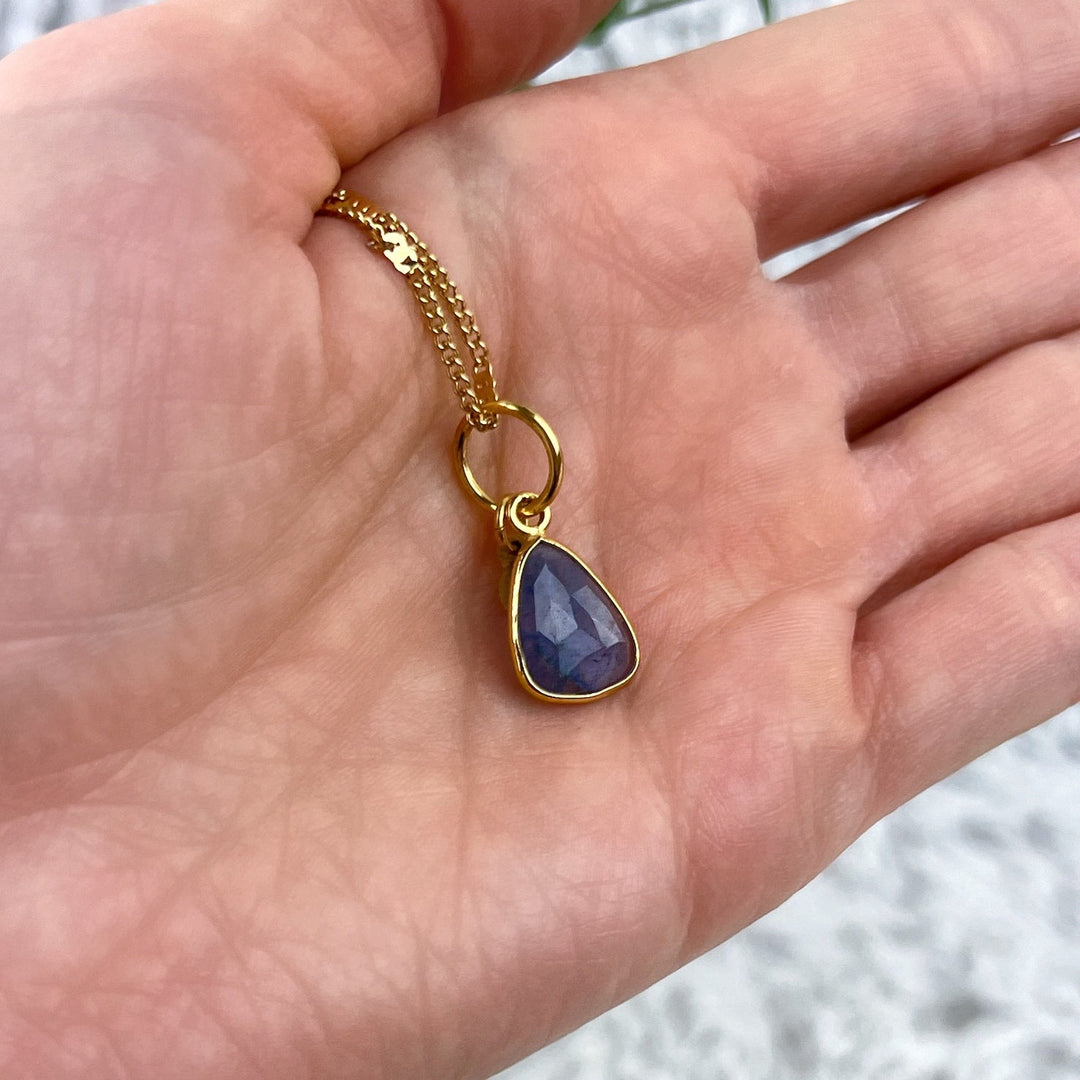 Tansanit Unikat Anhänger 925 Silber vergoldet - SoulGlow - 925er Silber, Anhänger mit Öse, balance