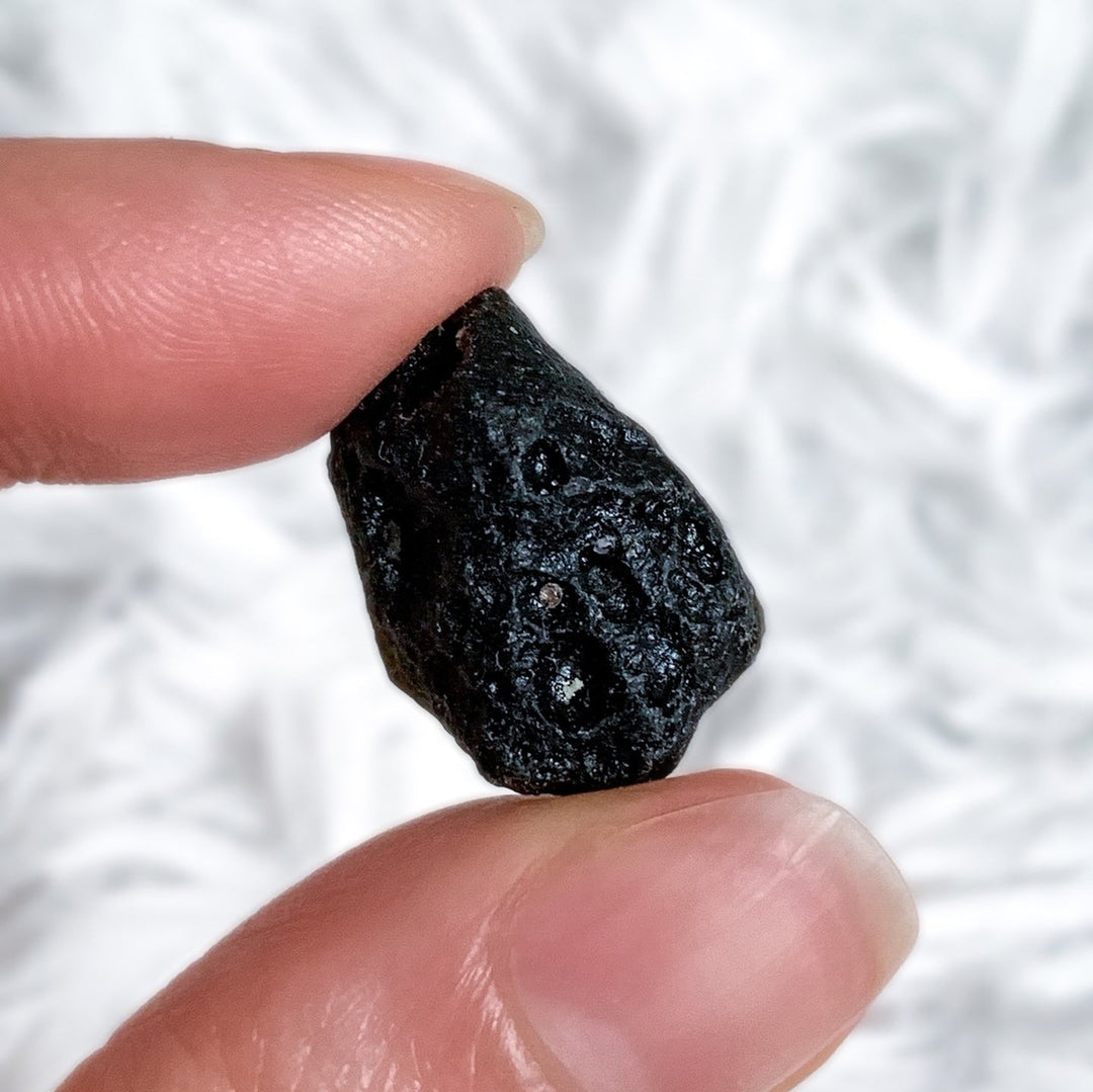 Tektit Rohstein - SoulGlow - Kristall, Schwarzer Meteorit