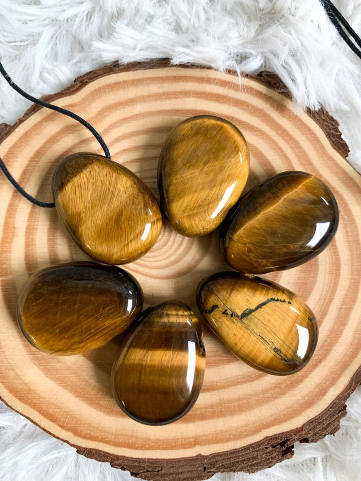 Tigerauge Anhänger oval - SoulGlow - Anhänger, balance, braun
