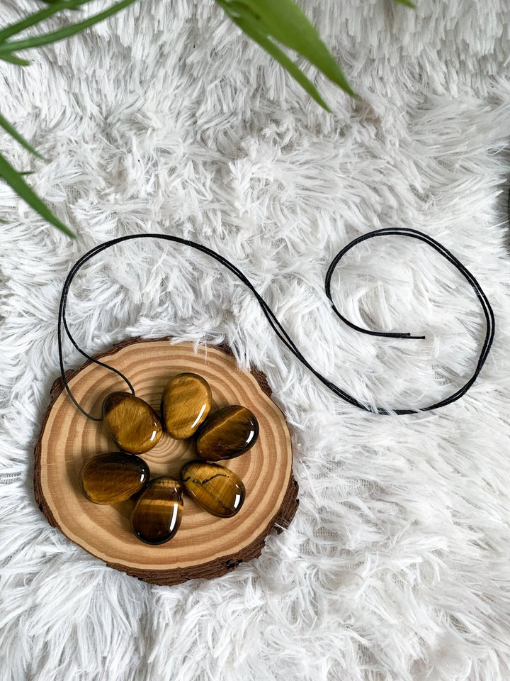 Tigerauge Anhänger oval - SoulGlow - Anhänger, balance, braun