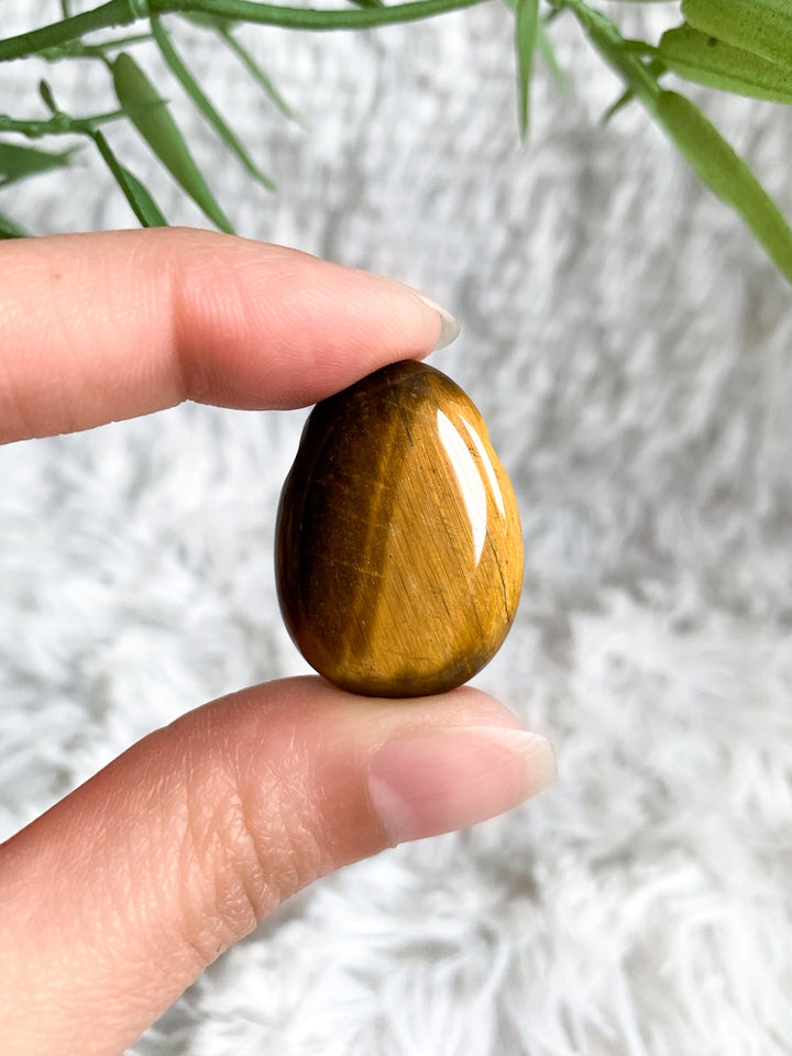 Tigerauge Anhänger oval - SoulGlow - Anhänger, balance, braun