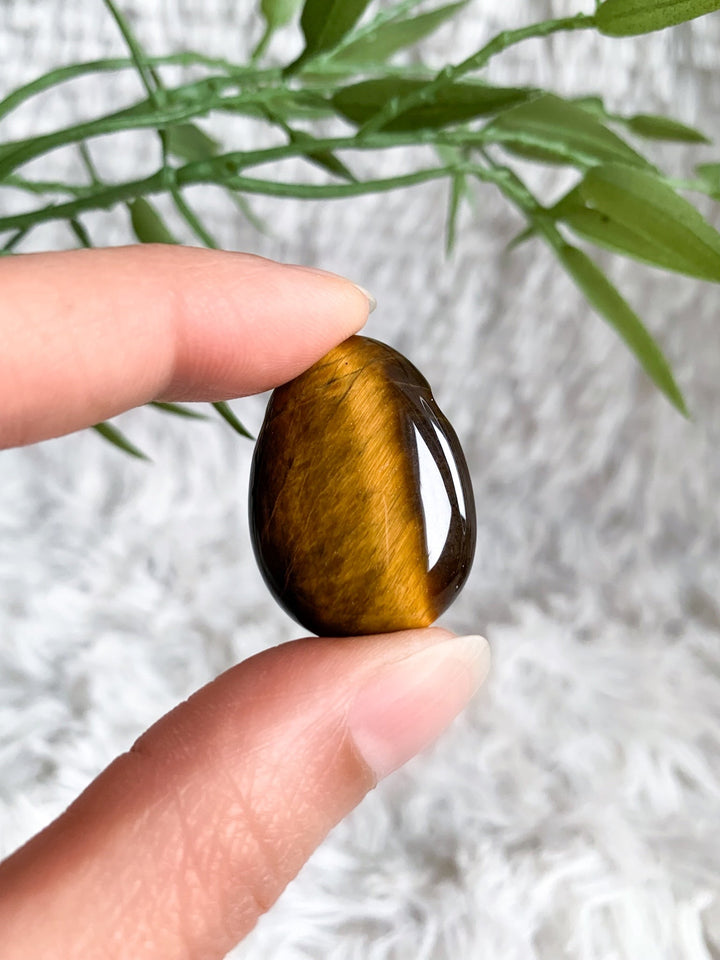Tigerauge Anhänger oval - SoulGlow - Anhänger, balance, braun