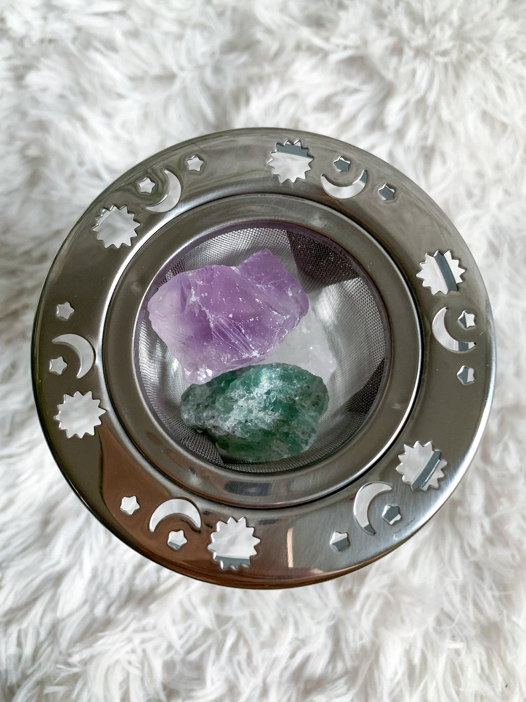 Wassersteine | Fokus & Kreativität | Fluorit, Amethyst, Bergkristall - SoulGlow - Amethyst, Angst, balance