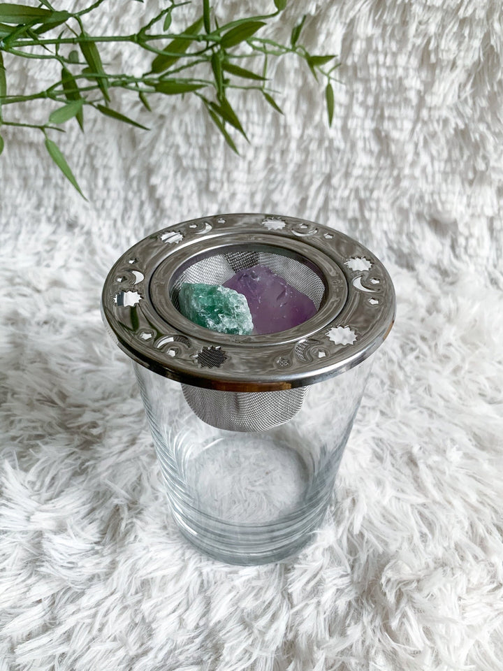 Wassersteine | Fokus & Kreativität | Fluorit, Amethyst, Bergkristall - SoulGlow - Amethyst, Angst, balance