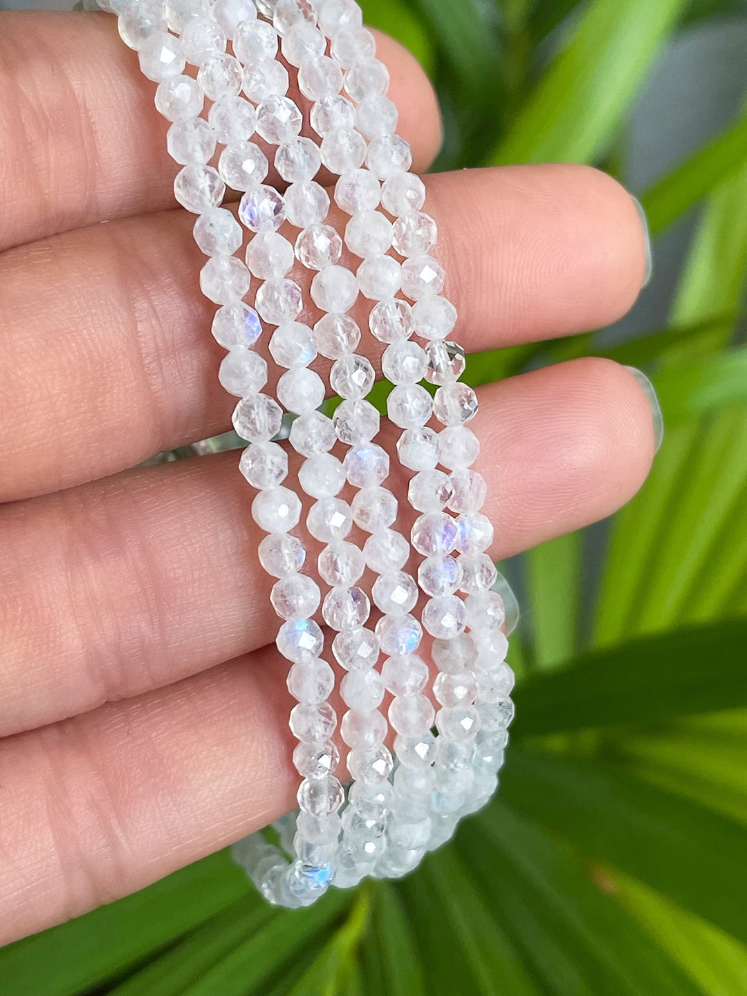 Weißer Labradorit Armband mit 925er Silber - SoulGlow - 925er Silber, Armband, Facettiertes Armband