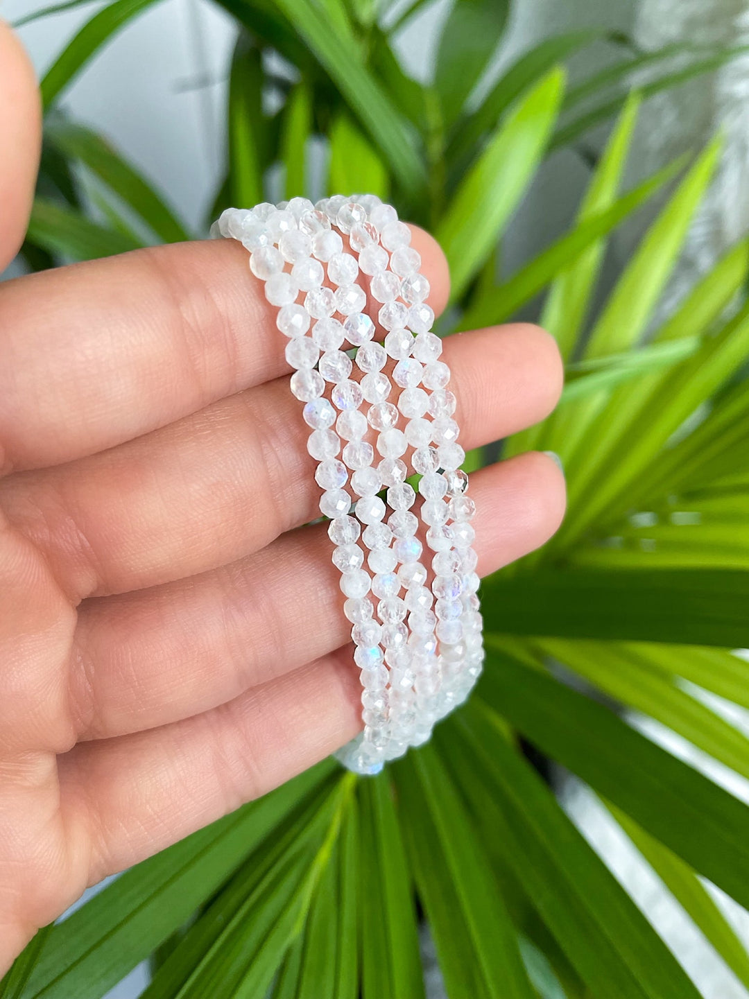 Weißer Labradorit Armband mit 925er Silber - SoulGlow - 925er Silber, Armband, Facettiertes Armband