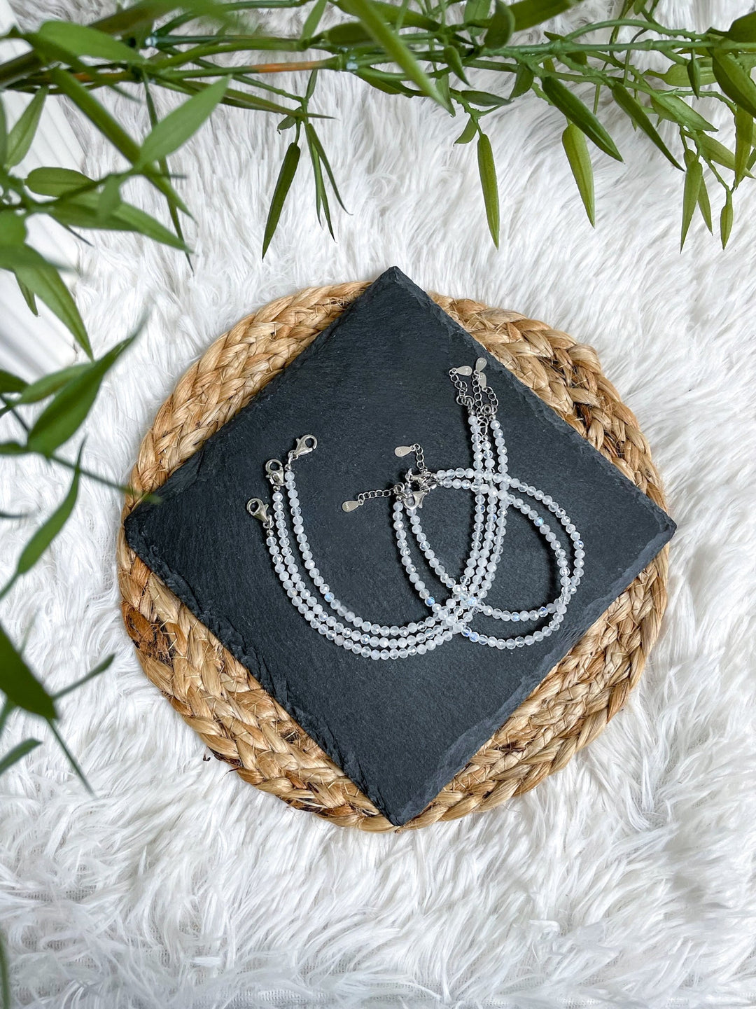 Weißer Labradorit Armband mit 925er Silber - SoulGlow - 925er Silber, Armband, Facettiertes Armband