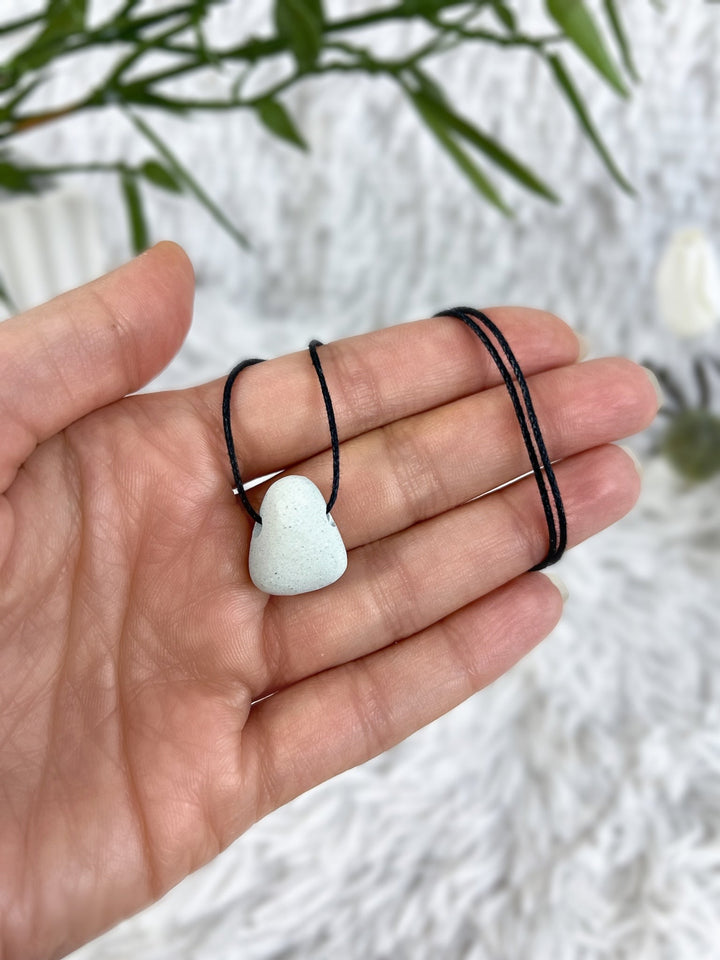 Zeolith Anhänger (Klinoptilolith) - SoulGlow - Anhänger mit Bohrung, balance, Baumwollband