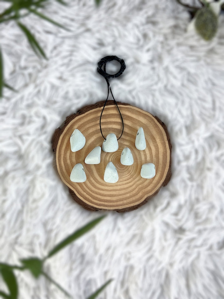 Zeolith Anhänger (Klinoptilolith) - SoulGlow - Anhänger mit Bohrung, balance, Baumwollband