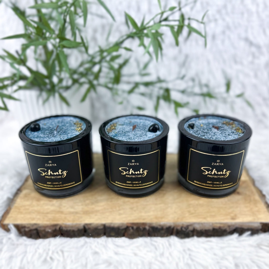 Zeremoniekerze Schutz – Zimt, Vanille - SoulGlow - Aura, Karneol, Kerzen