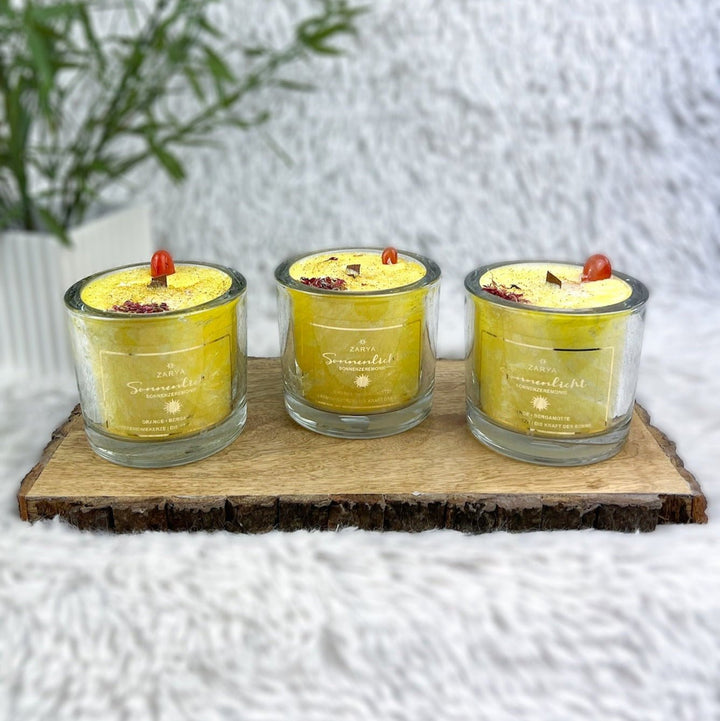 Zeremoniekerze Sonnenlicht – Orange, Bergamotte - SoulGlow - Aura, Bergamotte, Karneol