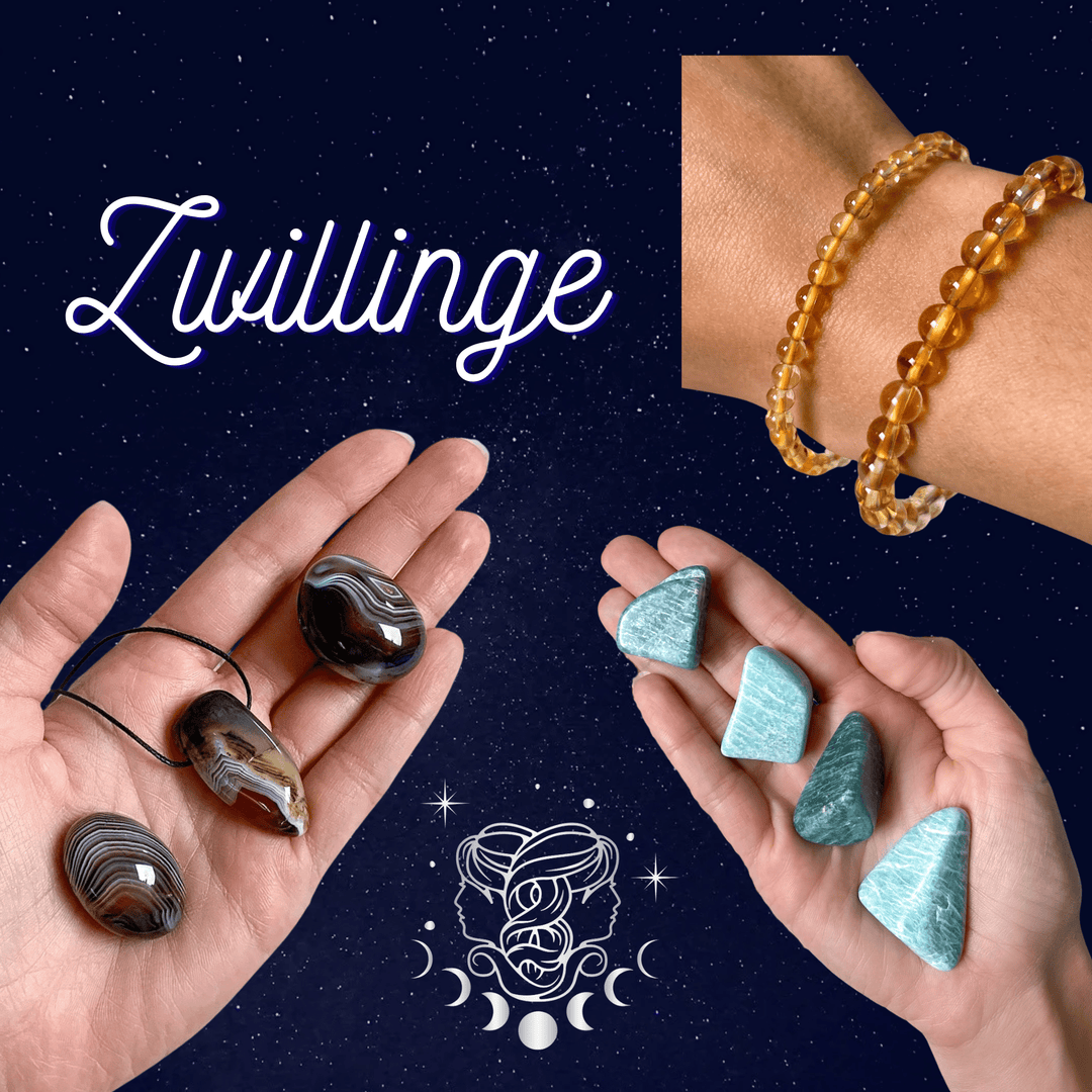 Zwillinge Sternzeichen Set - SoulGlow - Bundle, Geschenk, Kristall Set