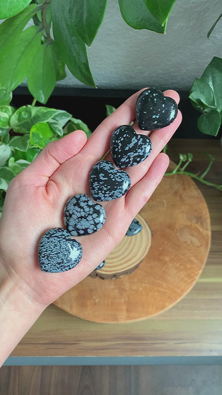 Schneeflocken Obsidian Herz